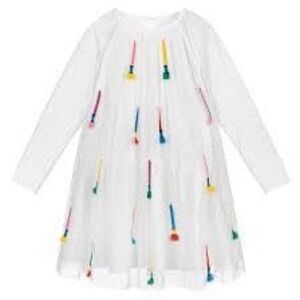NWT Stella McCartney kids paintbrush embroidered tulle dress Size 10